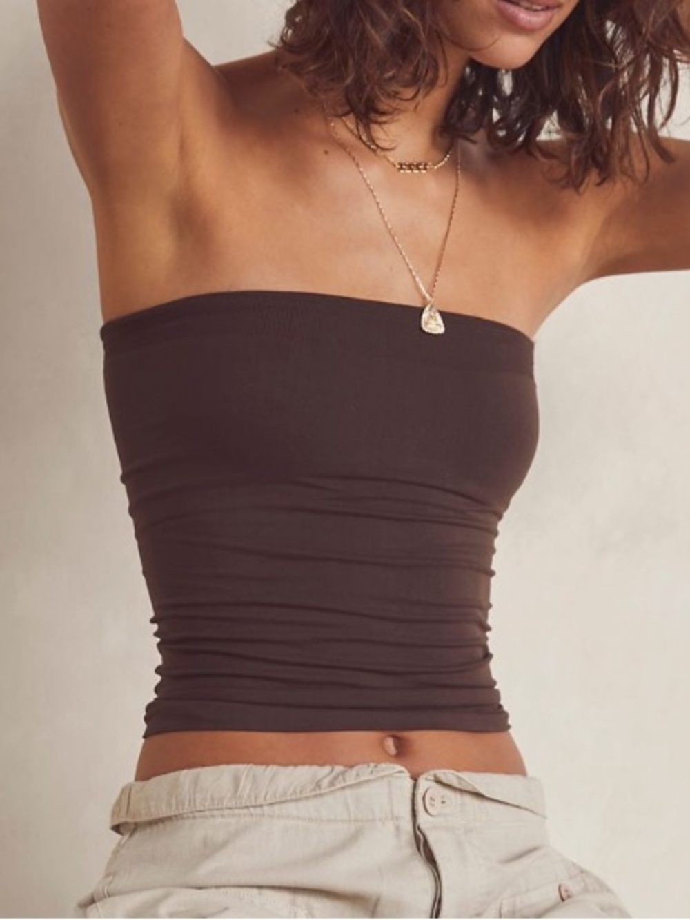Free People Intimately The Carrie Tube Top - Hot Fudge Brown XS/S